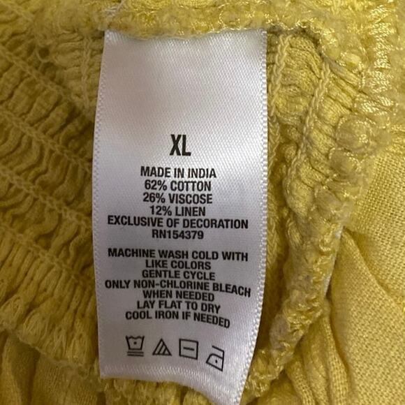 Aeropostale Women's Yellow Sleeveless Ruffle Lace Up Peplum Tank Crop Top Sz XL - Picture 5 of 5